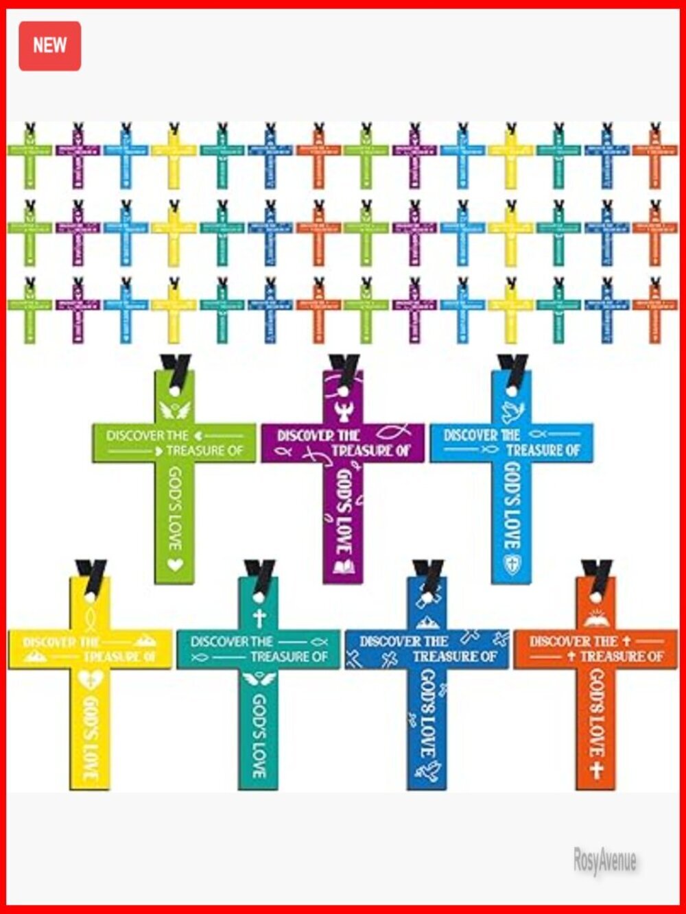 Wooden Cross Pendant Necklace Bulk 256 Pieces Religious Jewelry Gift